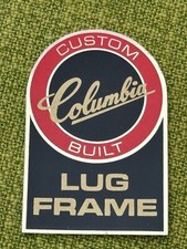 Authentic NOS Vintage COLUMBIA Gold FOIL BICYCLE DECAL Custom Built Lug Frame picture