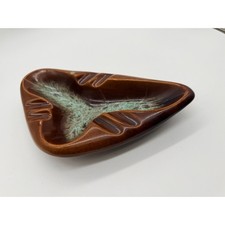 Vintage Royal Haeger Boomerang Triangular Brown Drip Ashtray (Model #3420) picture