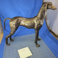 Whippet Greyhound Dog Metal Art Sculpture Figurine Vintage 12 inch picture