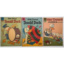 Vintage Dell Walt Disney Donald Duck Comics Lot 3 Issues 1956 1962 Silver Age picture