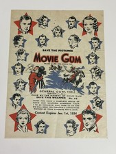 1930’s Movie Gum Wrapper Save The Pictures General Gum INC Chum Gum 1933 R97-2 picture