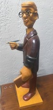 Vintage Neiman Marcus Romer Wood Carved CPA Figure, Made in Italy, 12