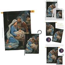 Breeze Decor Christmas Decorations Nativity Wall Banner Set Made in USA picture
