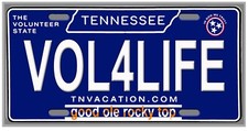Tennessee Vol4Life  License Plate Vanity Auto Tag/Room Sign good ole rocky top picture