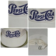 Vintage Pepsi Cola Visor Golf White Snap Back Adjustable Puffy Print  picture
