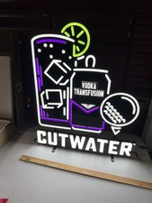 Cutwater Cut Water Seltzer Beer Golf Skull Fish Boat LED Bar Sign New Vodka picture