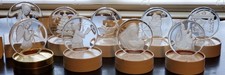 Vintage Danbury Mint Christmas Crystal Paperweights 1977-1985 Complete Set Boxes picture