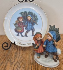 Christmas 1981 Avon Collectible Plate & Figurine Set picture