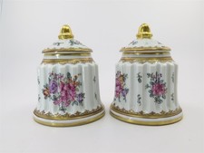 Pair Hand Painted Antique Edme Samson Paris France Porcelain Wells 4