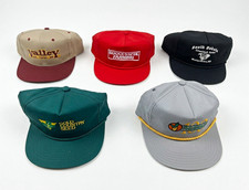Lot of 5 Vintage Trucker Hats Snapback Rope Caps Farming Ag Seed Local SD Valley picture