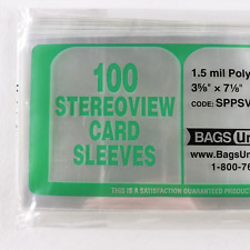 100 Archival Stereoview Sleeves 1.5mil Stereoscopic Stereograph Stereoscope Card picture
