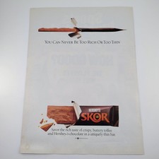 Hershey's SKOR Magazine Ad Vintage Original Full Page 1988 Candy Bar Toffee picture