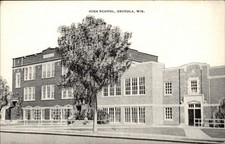 Osceola High School Building Osceola WI vintage postcard e831 picture