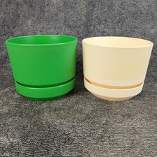 2 Vtg Phillips 66 Plastic Flower Pot Saucer Planter 4