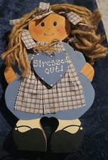 Vintage JDI Inc Stressed Out Wooden Girl Sign picture