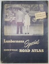 Large 1955 LUMBERMENS ROAD ATLAS Rand McNally Maps United States Canada Mexico picture