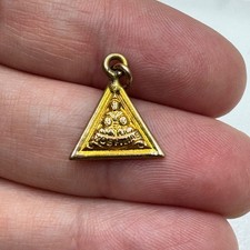 Vintage Job’s Daughters Charm Pendant Triangle 1/10 10k Gold Filled Jobs picture