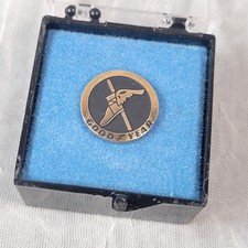 Vintage Goodyear Winged Foot Lapel Pin 1/10 10K Gold Filled Employee Service picture