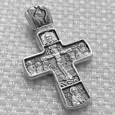 Big Christian Orthodox Body Prayer Cross For Men Silver925 Russian Greek Jewelry picture