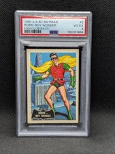 1966 A&BC BATMAN • #2 ROBIN-BOY WONDER • SUPER RARE FAN CLUB BACK • PSA 4 picture