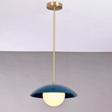 Brass Pendant Lamp Bedside Light Bistro Chandelier 1960's Minimalist Design picture