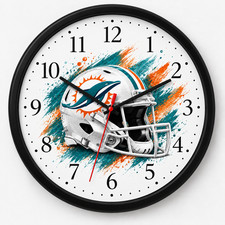 Miami Dolphins Wall Clock | Family Fan Sports Gift picture