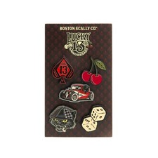 Boston Scally Company Lucky 13th Anniversary Pin Set **SOLD OUT** picture