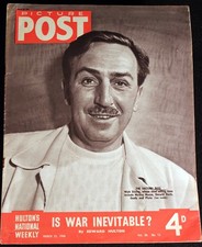 Walt Disney 1946 PICTURE POST Magazine WWII era London Animation History picture