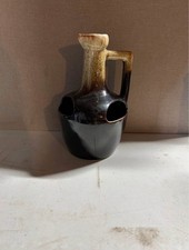 Vintage Ceramic Planter with a Brown Drip Glaze picture