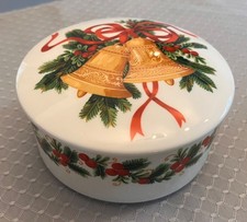 Vintage Mikasa Christmas Bells Trinket Container & Lid picture