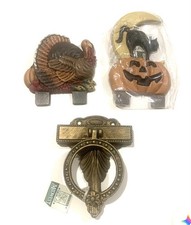 Door Knocker & 2 Cast Iron Toppers New In Box Vintage Midwest of Cannon Falls picture