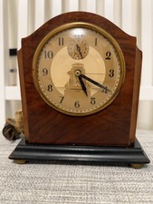 Vintage 1940's Chronmaster Electric Alarm Clock * Solid Wood Case * Parts/Repair picture