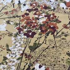 VERA NEUMANN Vintage Flowering Branch Autumn Floral Tablecloth Rust Gold 60x92” picture