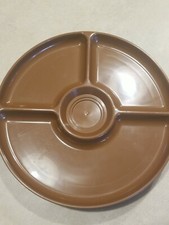 Vintage STERI LITE~ 5 DIVIDED PLATES Brown Pre Owned picture