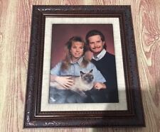 Vtg Framed Portrait Couple Siamese Cat 90’s Plan Mills 1991 picture