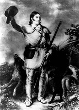 Davy Crockett Frontiersman Based on painting by J G Chapman Old Photo picture