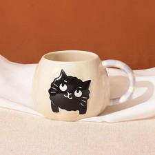 NEW Starbucks Cute Black Cat Pumpkin Shaped Ceramic Mug Halloween Coffee Tea Cup picture