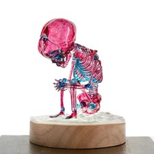 3D Printed Diaphonized Fetus Skeleton Replica Hand Painted Gothic Oddity picture