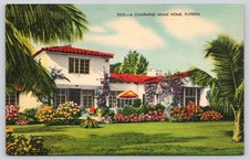 A Charming Miami Home, Miami FL Florida Mansion Postcard 1930s Unposted picture