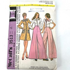 Vintage 70s Wide Leg Pants Bell Bottoms Dagger Collar Groovy Retro 1970s picture