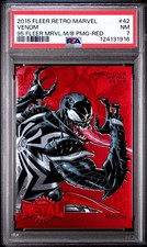 2015 Fleer Retro Marvel 1995 Metal Precious Metal Gems Red PMG Venom#42 PSA 7 NM picture