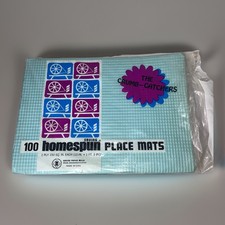 Vntg Homespun Blue Colored Erving Mills Placemats Crumb Catchers About 50 picture