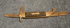 VINTAGE THE IDEAL USA FOLDING BOY SCOUT CAMPER MULTI BLADE POCKET KNIFE KNIVES picture