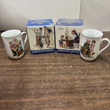 Vtg Norman Rockwell Porcelain Mug Lot of 8 with 1985 Seafarers Series with Boxes picture