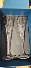 Waterford Lismore Diamond Toast Champagne Flutes Set of 2 Crystal 5.7 oz Box picture