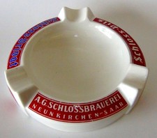 🍺 Vintage Schloss Pils Ceramic Ashtray Fischer Co Germany Beer Bar Neunkirchen picture