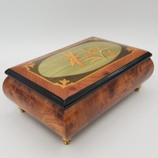 REUGE Jewelry Music Box Inlaid Wood Italy Swiss Movement - Wind Beneath My Wings picture