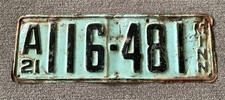 RARE 1921 MINNESOTA LICENSE PLATE ALL ORIGINAL WITH WEAR EXTRA HOLES CHEVY FORD picture