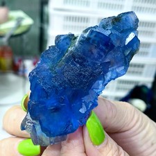 96G Natural Crystal Rare transparent blue cubic fluorite sample/China picture