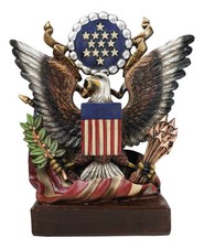 American Great Seal Bald Eagle Olive Branch Arrows Pluribus Unum Desktop Plaque picture